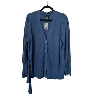Lane Bryant Sweater Womens Plus Size 18/20 Blue Long Sleeve Button Up Cardigan